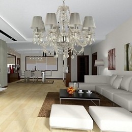 Kronleuchter Kristall Luxus Modern 1 Ebenen Wohnzimmer 6 Lichter