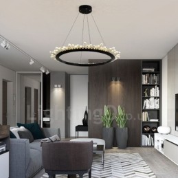 Moderne ringförmige Kristall-Pendelleuchte