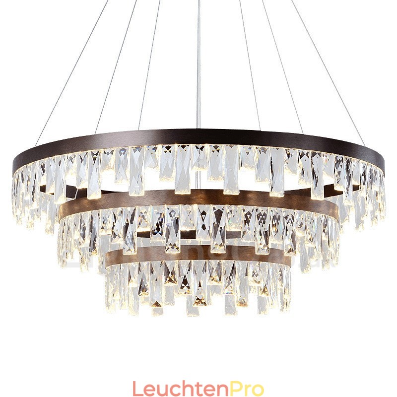 Moderne Pendelleuchte mit Kristallglas im Kreisdesign