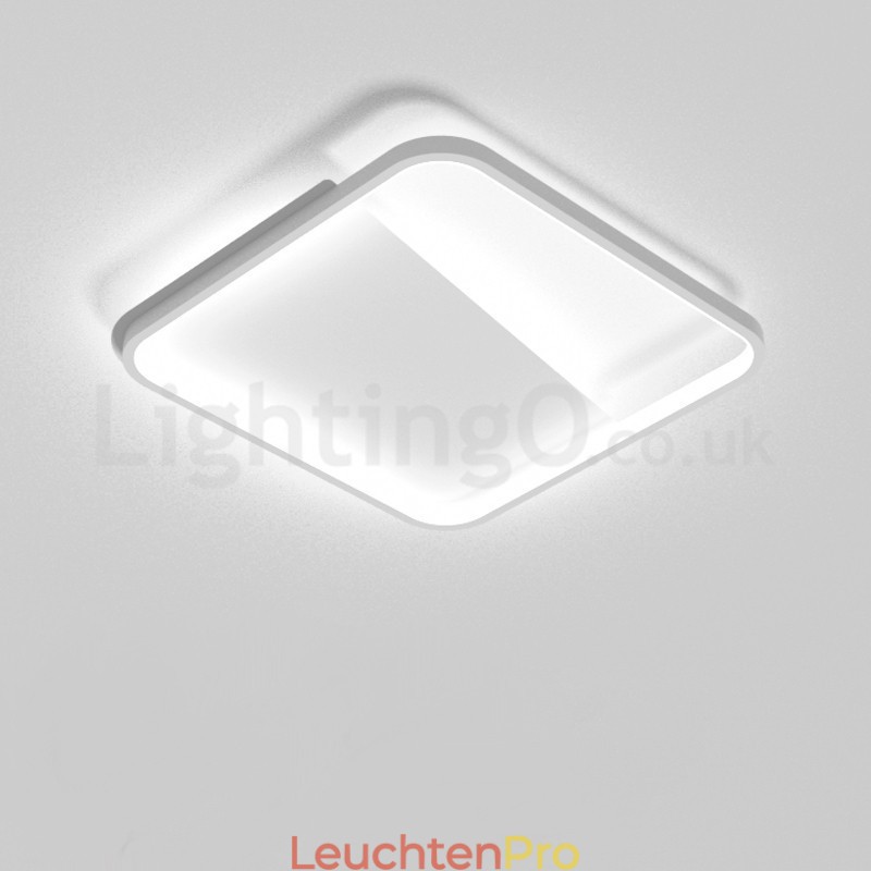 Moderne, minimalistische, ultradünne, 5 cm große, quadratische Deckenleuchten aus Aluminium