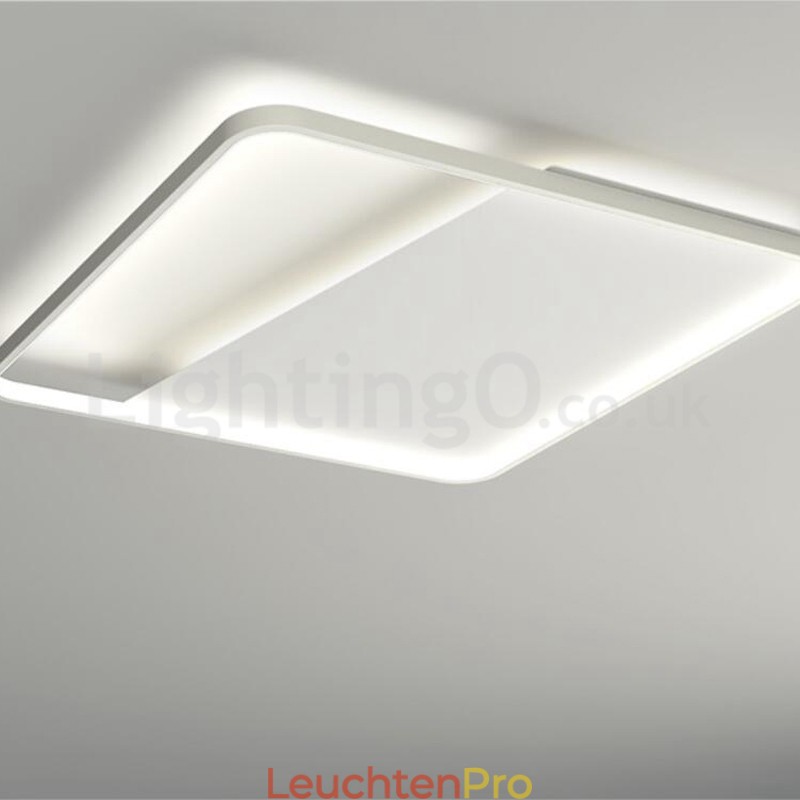 Moderne, minimalistische, ultradünne, 5 cm große, quadratische Deckenleuchten aus Aluminium