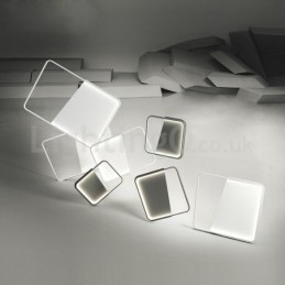 Moderne, minimalistische, ultradünne, 5 cm große, quadratische Deckenleuchten aus Aluminium