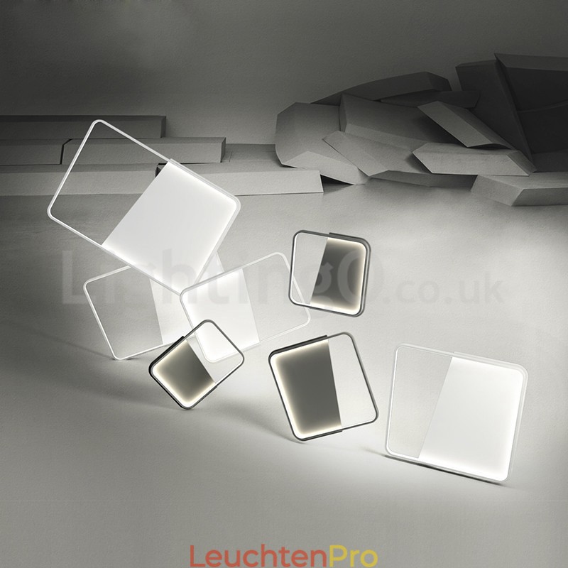Moderne, minimalistische, ultradünne, 5 cm große, quadratische Deckenleuchten aus Aluminium