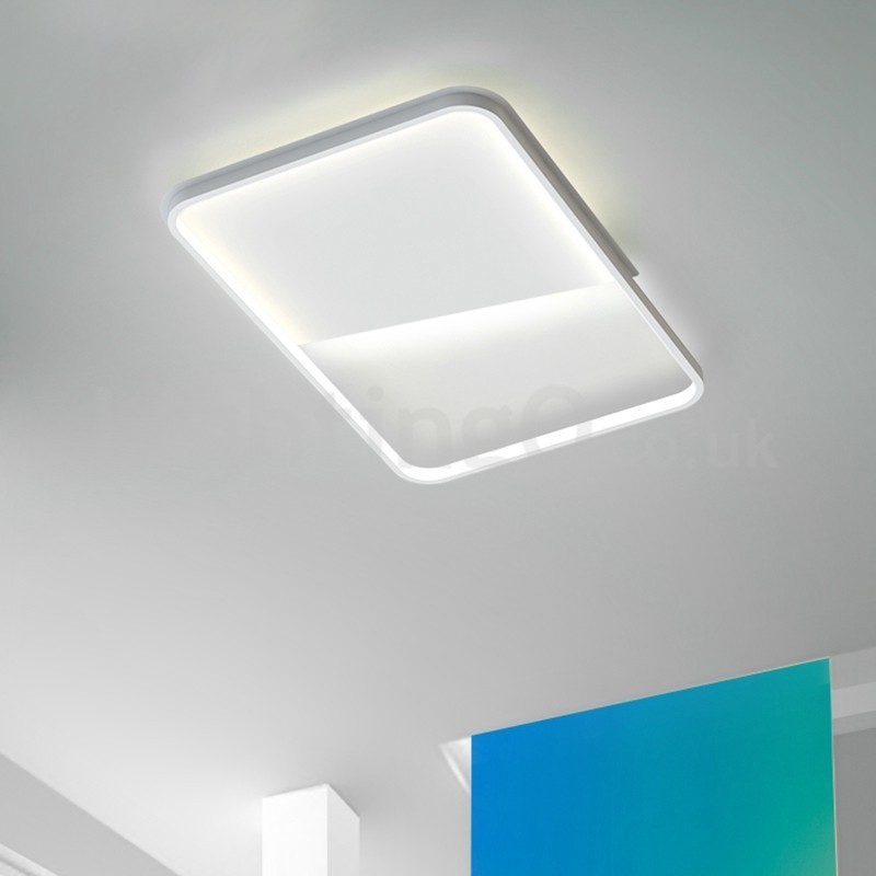 Moderne, minimalistische, ultradünne, 5 cm große, rechteckige Deckenleuchten aus Aluminium