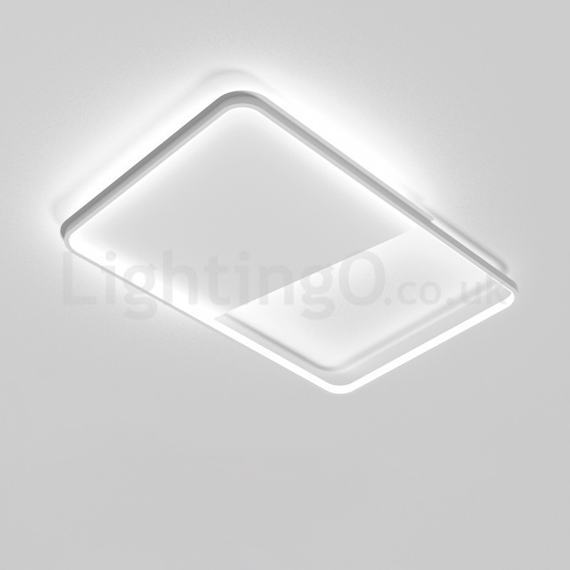 Moderne, minimalistische, ultradünne, 5 cm große, rechteckige Deckenleuchten aus Aluminium