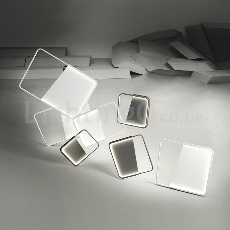 Moderne, minimalistische, ultradünne, 5 cm große, rechteckige Deckenleuchten aus Aluminium