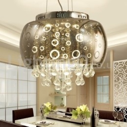 Moderne 40CM Runde Glas Lampe Schatten Kristall Pendelleuchte