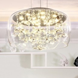 Moderne 40CM 50CM Runde Klarglas Lampe Schatten Kristall Pendelleuchte