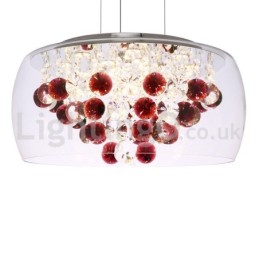 Moderne 40CM 50CM Runde Klarglas Lampe Schatten Kristall Pendelleuchte