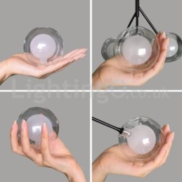 Kronleuchter im nordischen Stil mit magischen Bohnen, kleiner Kronleuchter mit klaren, transparenten Glasblasen
