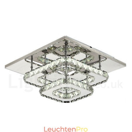 Dimmbare, moderne, quadratische Deckenleuchten aus Kristallglas mit Fernbedienung Dimmbare, moderne, quadratische Deckenleuchten aus Kristallglas mit Fernbedienung