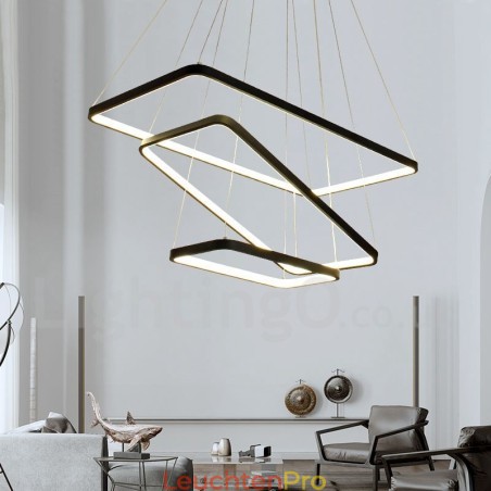 Dimmbare Pendelleuchte mit Fernbedienung Modernes Design Drei Rechtecke Dimmbare Pendelleuchte mit Fernbedienung Modernes Design Drei Rechtecke