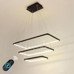 Dimmbare Pendelleuchte mit Fernbedienung Modernes Design Drei Rechtecke