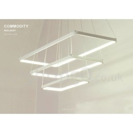 Dimmbare Pendelleuchte mit Fernbedienung Modernes Design Drei Rechtecke