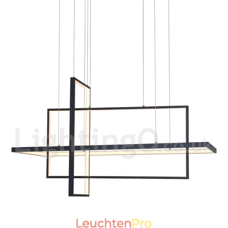 Dimmbare Pendelleuchte mit Fernbedienung Modernes Design Drei Rechtecke