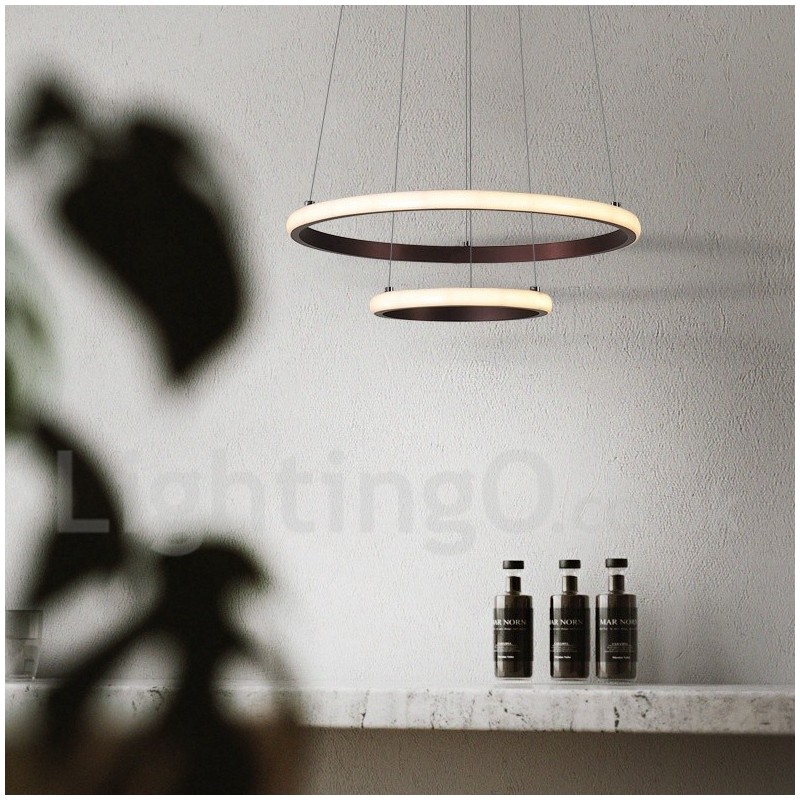 Dimmbare Pendelleuchte mit Fernbedienung im modernen Design der Kreise