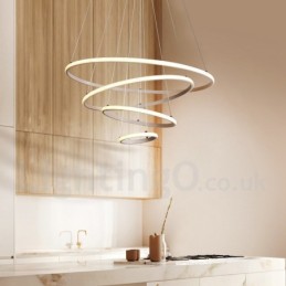 Dimmbare Pendelleuchte mit Fernbedienung im modernen Design der Kreise