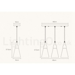 Moderne Pendelleuchte aus Holz mit 1 Licht und 3 Lichtern und Stoffschirm