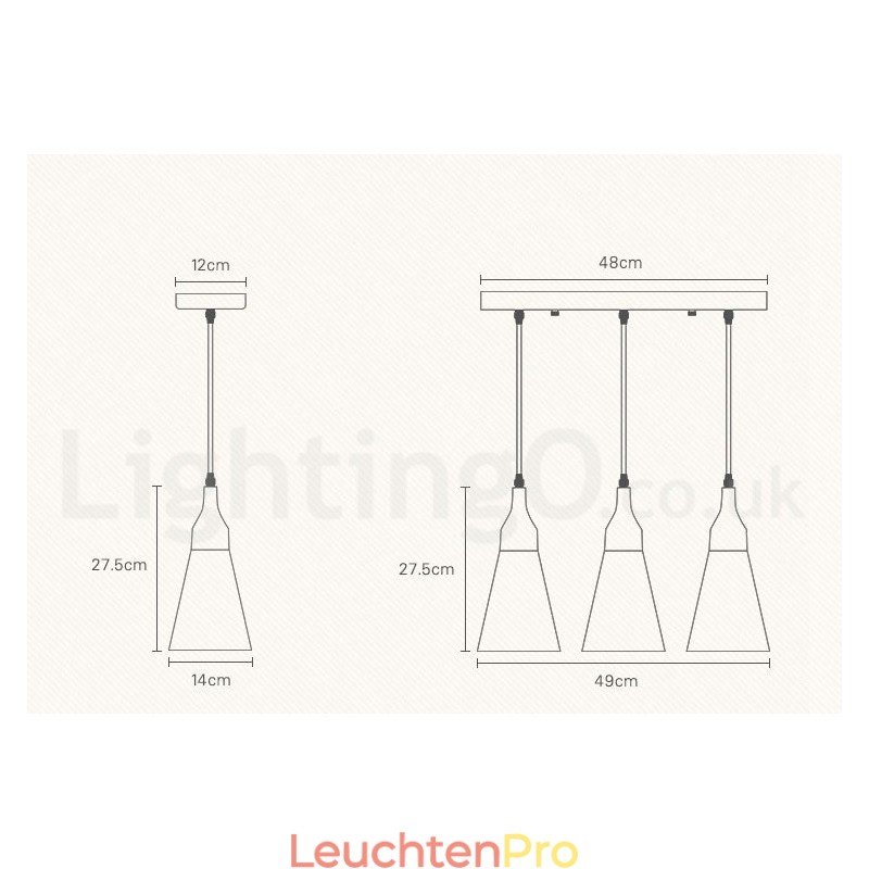 Moderne Pendelleuchte aus Holz mit 1 Licht und 3 Lichtern und Stoffschirm