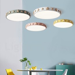 Dimmbare ultradünne, mehrfarbige, runde Deckenleuchte aus Holz mit Acrylschirm, Deckenlampe im nordischen Stil