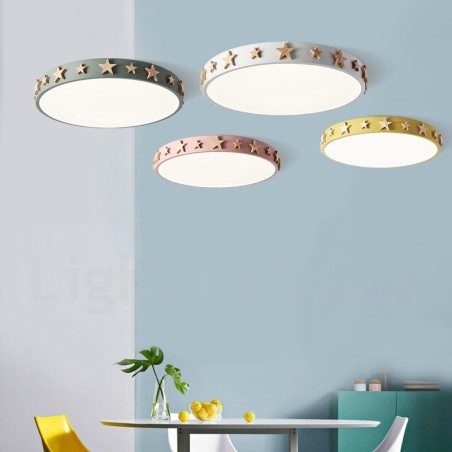 Dimmbare ultradünne, mehrfarbige, runde Deckenleuchte aus Holz mit Acrylschirm, Deckenlampe im nordischen Stil Dimmbare ultradünne, mehrfarbige, runde Deckenleuchte aus Holz mit Acrylschirm, Deckenlampe im nordischen Stil