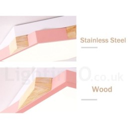 Dimmbare mehrfarbige sechseckige Deckenleuchte aus Holz mit Acrylschirm, Deckenlampe im nordischen Stil