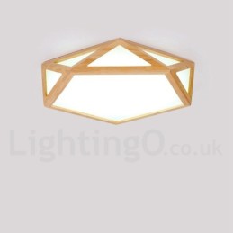 Dimmbare Multi Styles Holz Deckenleuchte mit Acrylschirm Deckenlampe Nordischer Stil