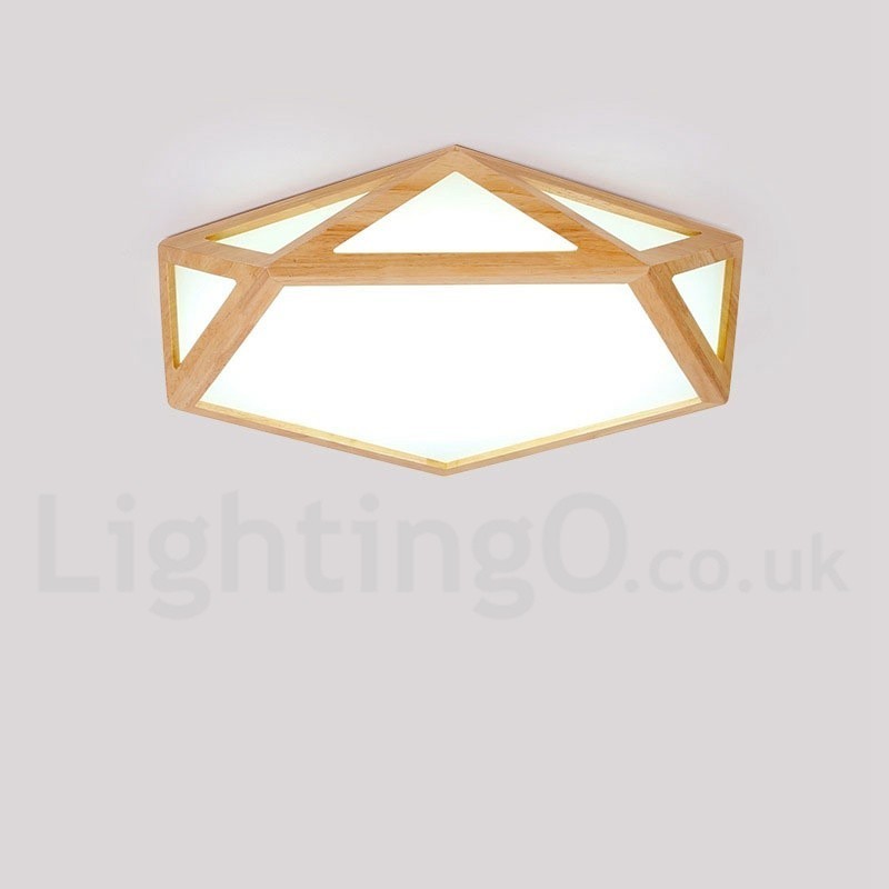Dimmbare Multi Styles Holz Deckenleuchte mit Acrylschirm Deckenlampe Nordischer Stil