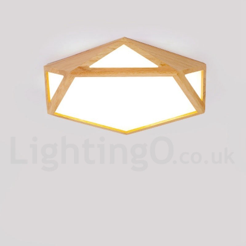Dimmbare Multi Styles Holz Deckenleuchte mit Acrylschirm Deckenlampe Nordischer Stil