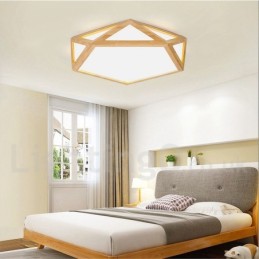 Dimmbare Multi Styles Holz Deckenleuchte mit Acrylschirm Deckenlampe Nordischer Stil