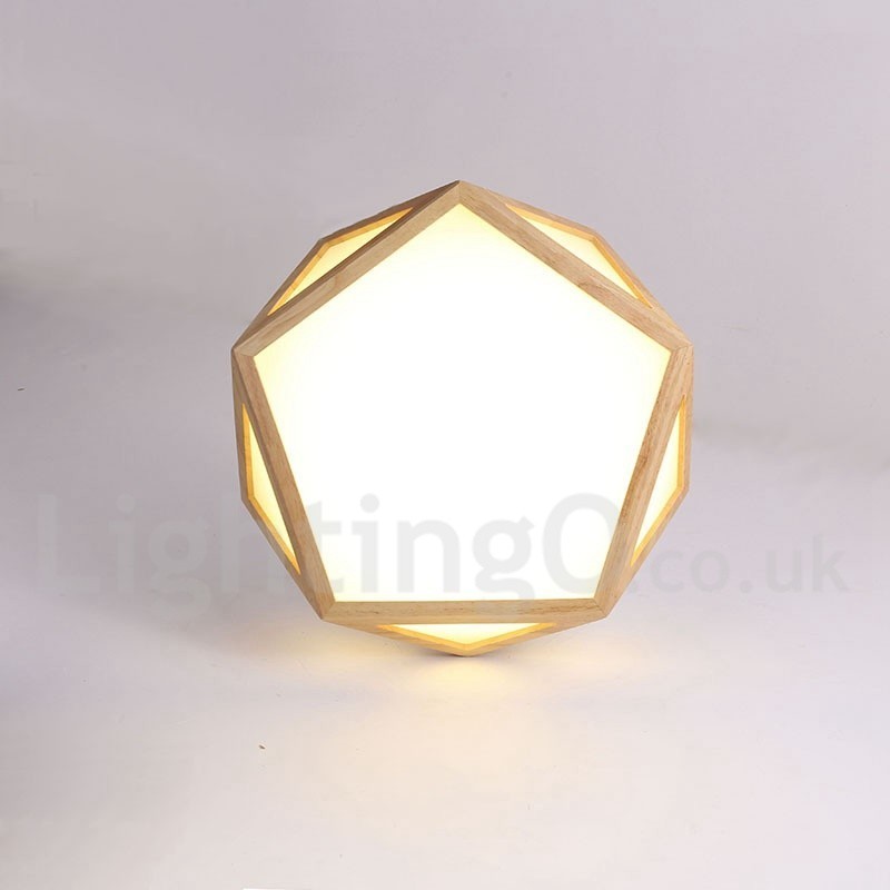 Dimmbare Multi Styles Holz Deckenleuchte mit Acrylschirm Deckenlampe Nordischer Stil