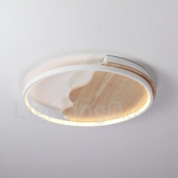 Dimmbare weiße runde Deckenleuchte aus Holz in Wolkenform, ultradünne Deckenlampe, kann auch als Wandleuchte verwendet werden