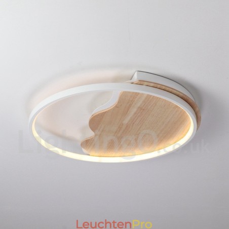 Dimmbare weiße runde Deckenleuchte aus Holz in Wolkenform, ultradünne Deckenlampe, kann auch als Wandleuchte verwendet werden Dimmbare weiße runde Deckenleuchte aus Holz in Wolkenform, ultradünne Deckenlampe, kann auch als Wandleuchte verwendet werden