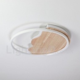 Dimmbare weiße runde Deckenleuchte aus Holz in Wolkenform, ultradünne Deckenlampe, kann auch als Wandleuchte verwendet werden