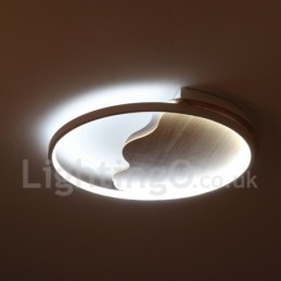 Dimmbare weiße runde Deckenleuchte aus Holz in Wolkenform, ultradünne Deckenlampe, kann auch als Wandleuchte verwendet werden