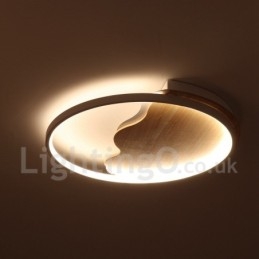 Dimmbare weiße runde Deckenleuchte aus Holz in Wolkenform, ultradünne Deckenlampe, kann auch als Wandleuchte verwendet werden