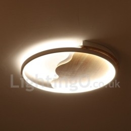 Dimmbare weiße runde Deckenleuchte aus Holz in Wolkenform, ultradünne Deckenlampe, kann auch als Wandleuchte verwendet werden