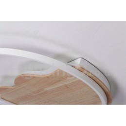 Dimmbare weiße runde Deckenleuchte aus Holz in Wolkenform, ultradünne Deckenlampe, kann auch als Wandleuchte verwendet werden