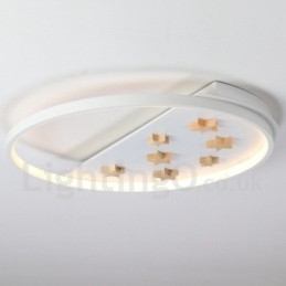 Dimmbare weiße Sterne Runde Holz Deckenleuchte Ultradünne Deckenlampe Kann Auch Als Wandleuchte Verwendet Werden