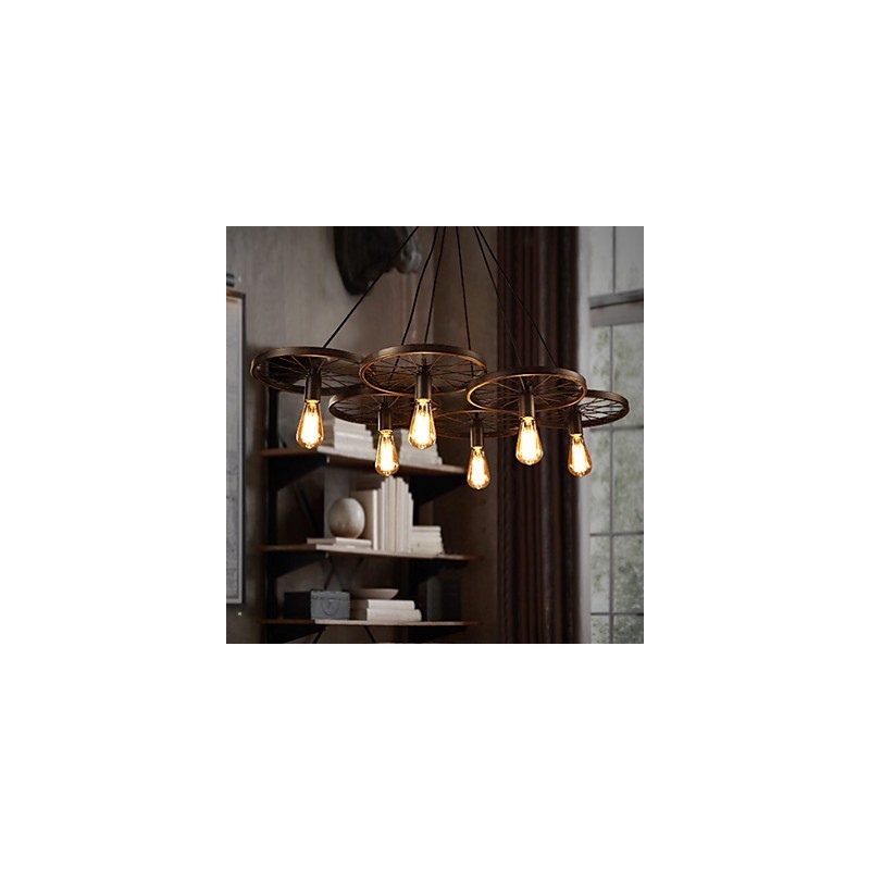 Beleuchtung Industriellen Loft-Stil Schmiedeeisen Kronleuchter Cafe Rad Kronleuchter