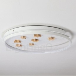 Dimmbare weiße Sterne Runde Holz Deckenleuchte Ultradünne Deckenlampe Kann Auch Als Wandleuchte Verwendet Werden