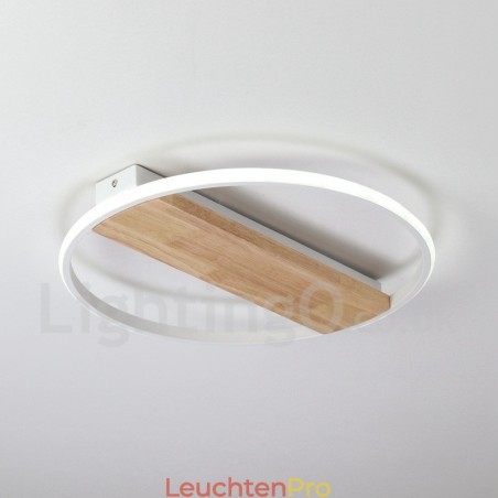 Dimmbare weiße runde Holz-Deckenleuchte, ultradünne Deckenlampe, kann auch als Wandleuchte verwendet werden Dimmbare weiße runde Holz-Deckenleuchte, ultradünne Deckenlampe, kann auch als Wandleuchte verwendet werden