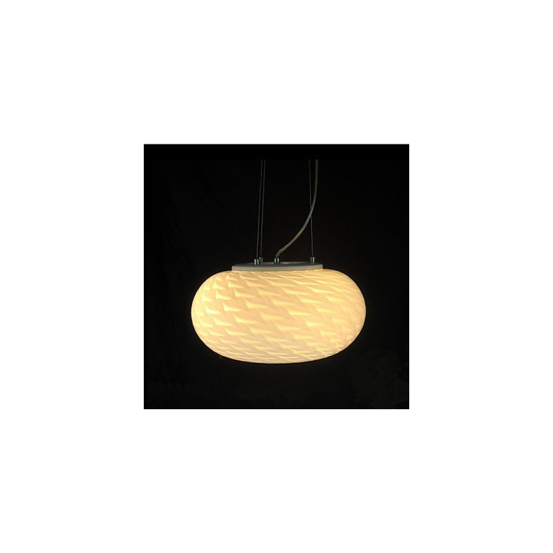 Moderne minimalistische geschnitzte milchig weiße Kronleuchterlampe