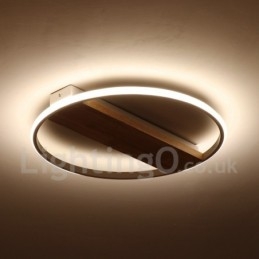Dimmbare weiße runde Holz-Deckenleuchte, ultradünne Deckenlampe, kann auch als Wandleuchte verwendet werden