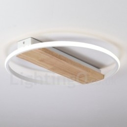Dimmbare weiße runde Holz-Deckenleuchte, ultradünne Deckenlampe, kann auch als Wandleuchte verwendet werden