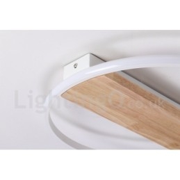 Dimmbare weiße runde Holz-Deckenleuchte, ultradünne Deckenlampe, kann auch als Wandleuchte verwendet werden