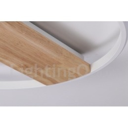 Dimmbare weiße runde Holz-Deckenleuchte, ultradünne Deckenlampe, kann auch als Wandleuchte verwendet werden