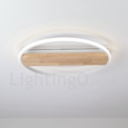 Dimmbare weiße runde Holz-Deckenleuchte, ultradünne Deckenlampe, kann auch als Wandleuchte verwendet werden