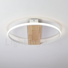 Dimmbare weiße runde Holz-Deckenleuchte, ultradünne Deckenlampe, kann auch als Wandleuchte verwendet werden