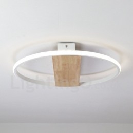 Dimmbare weiße runde Holz-Deckenleuchte, ultradünne Deckenlampe, kann auch als Wandleuchte verwendet werden